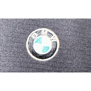 mens BMW embroidered logo black short sleeve polo shirt sz L *B8